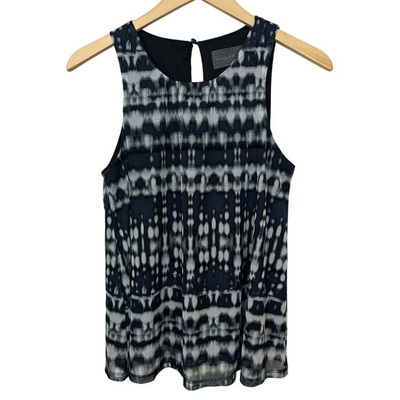 Sunday in Brooklyn Sleeveless Blouse Top Small Black Blue Gray Mesh Lined Gothic - Picture 1 of 9